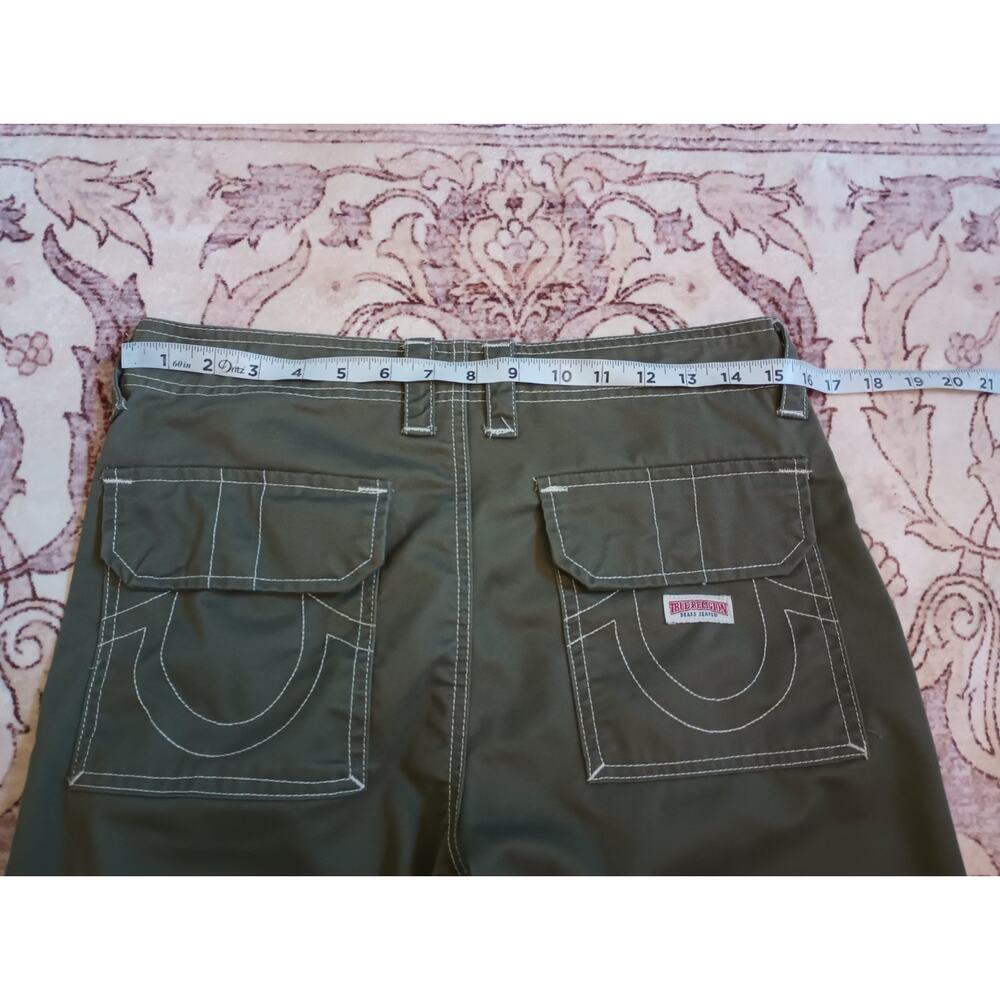 True Religion Bobbi Baggy Cargo Joggers Womens 26 Green Streetwear Utility - Picture 9 of 12